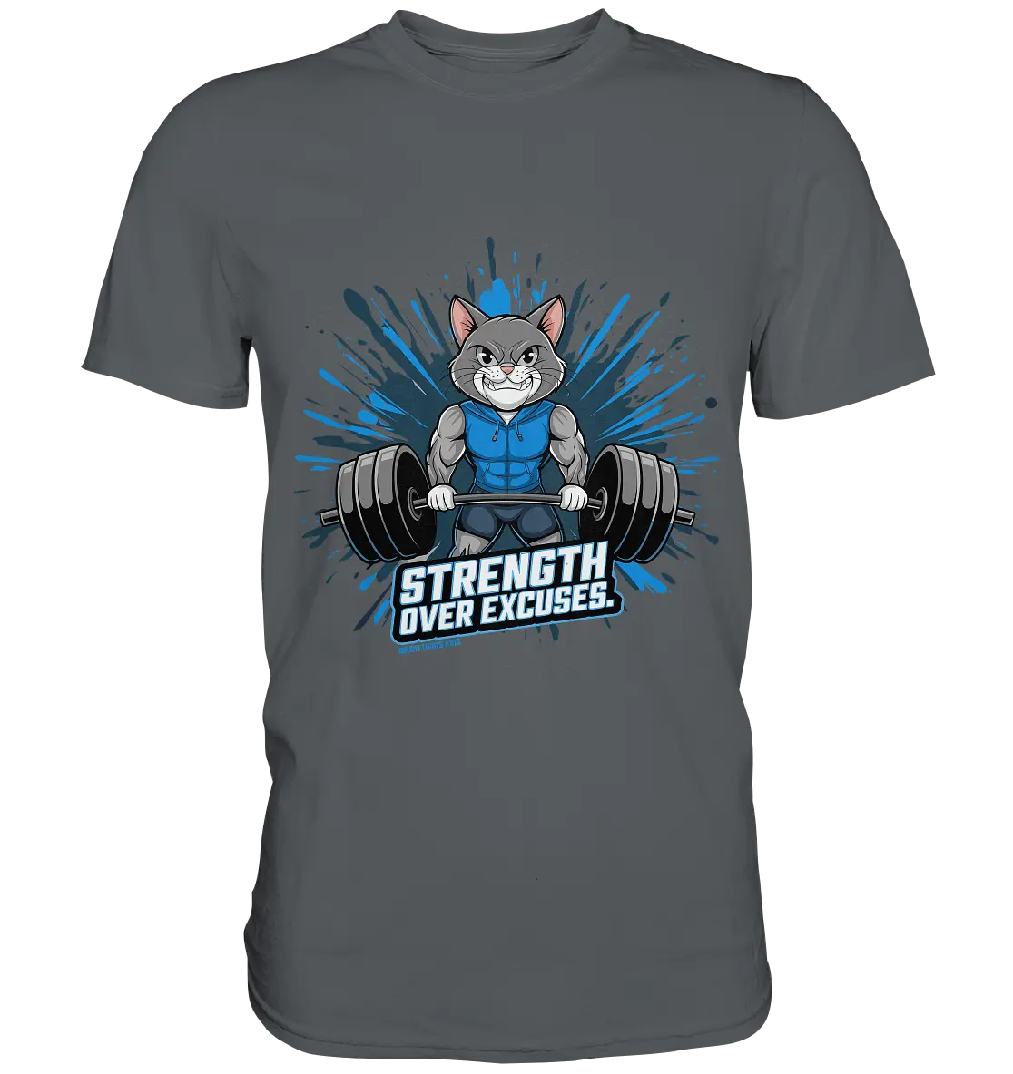 Strength Over Excuses - Fitness & Katzenpower - Premium Shirt Bright Lights Arts