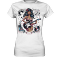 Swinging 60s Gitarristin mit Retro-Vibes - Ladies Premium Shirt Bright Lights Arts