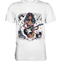 Swinging 60s Gitarristin mit Retro-Vibes - Premium Shirt Bright Lights Arts
