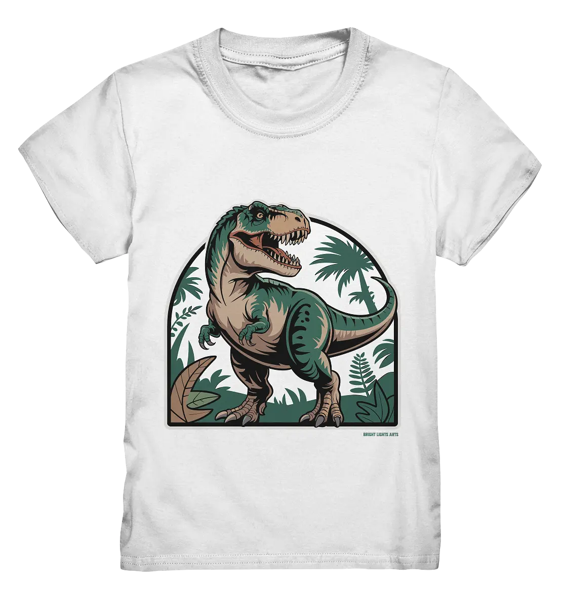 T-Rex in the Jungle - Kids Premium Shirt Bright Lights Arts