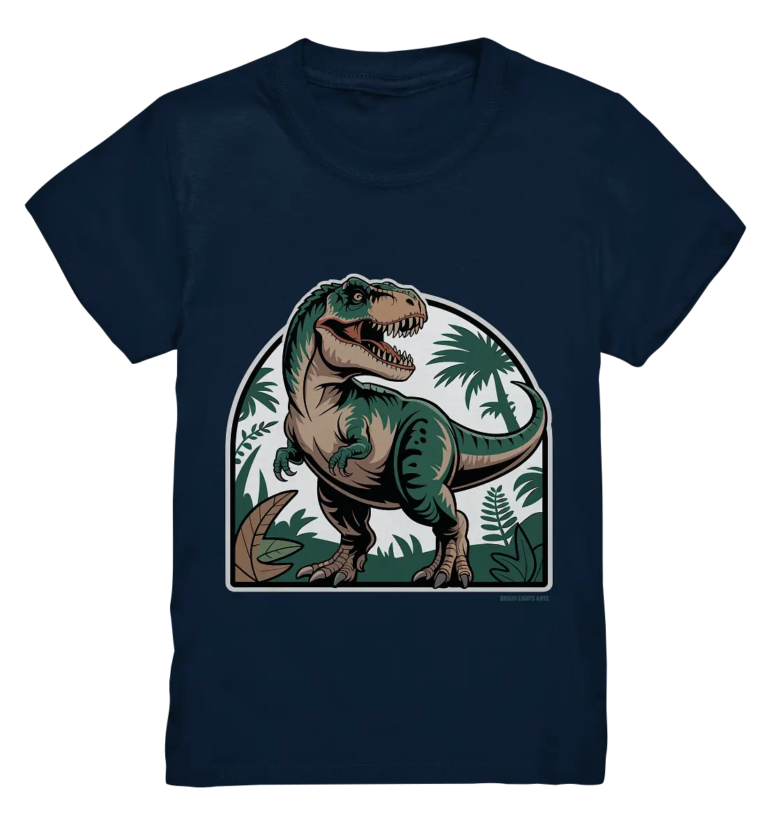 T-Rex in the Jungle - Kids Premium Shirt Bright Lights Arts