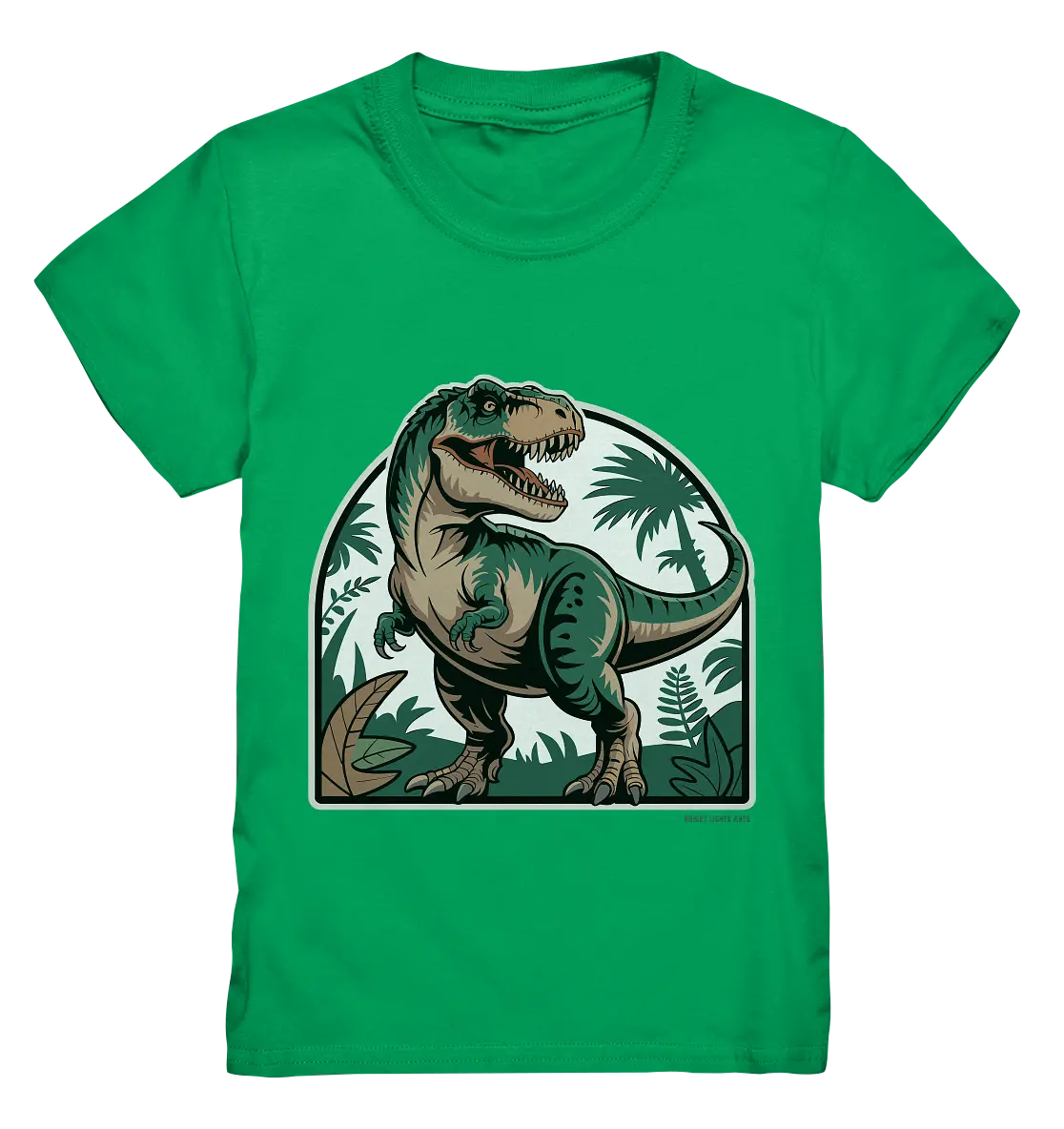 T-Rex in the Jungle - Kids Premium Shirt Bright Lights Arts