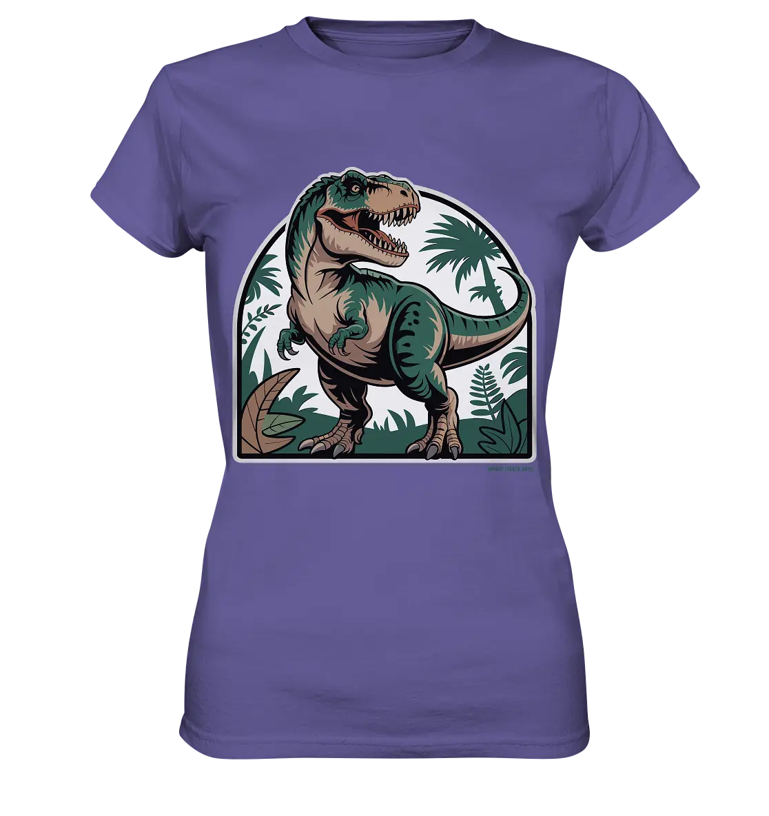 T-Rex in the Jungle - Ladies Premium Shirt Bright Lights Arts