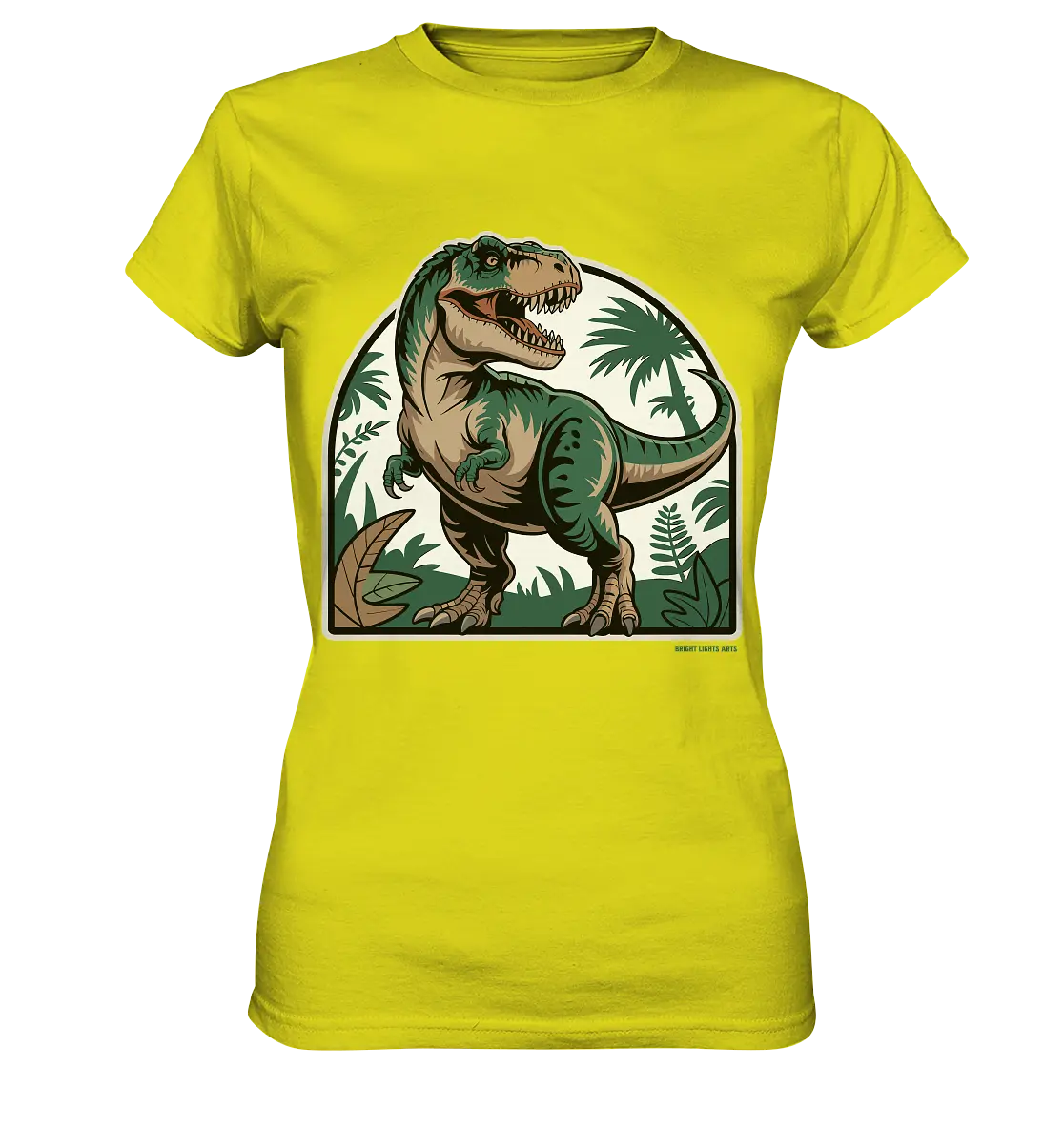 T-Rex in the Jungle - Ladies Premium Shirt Bright Lights Arts