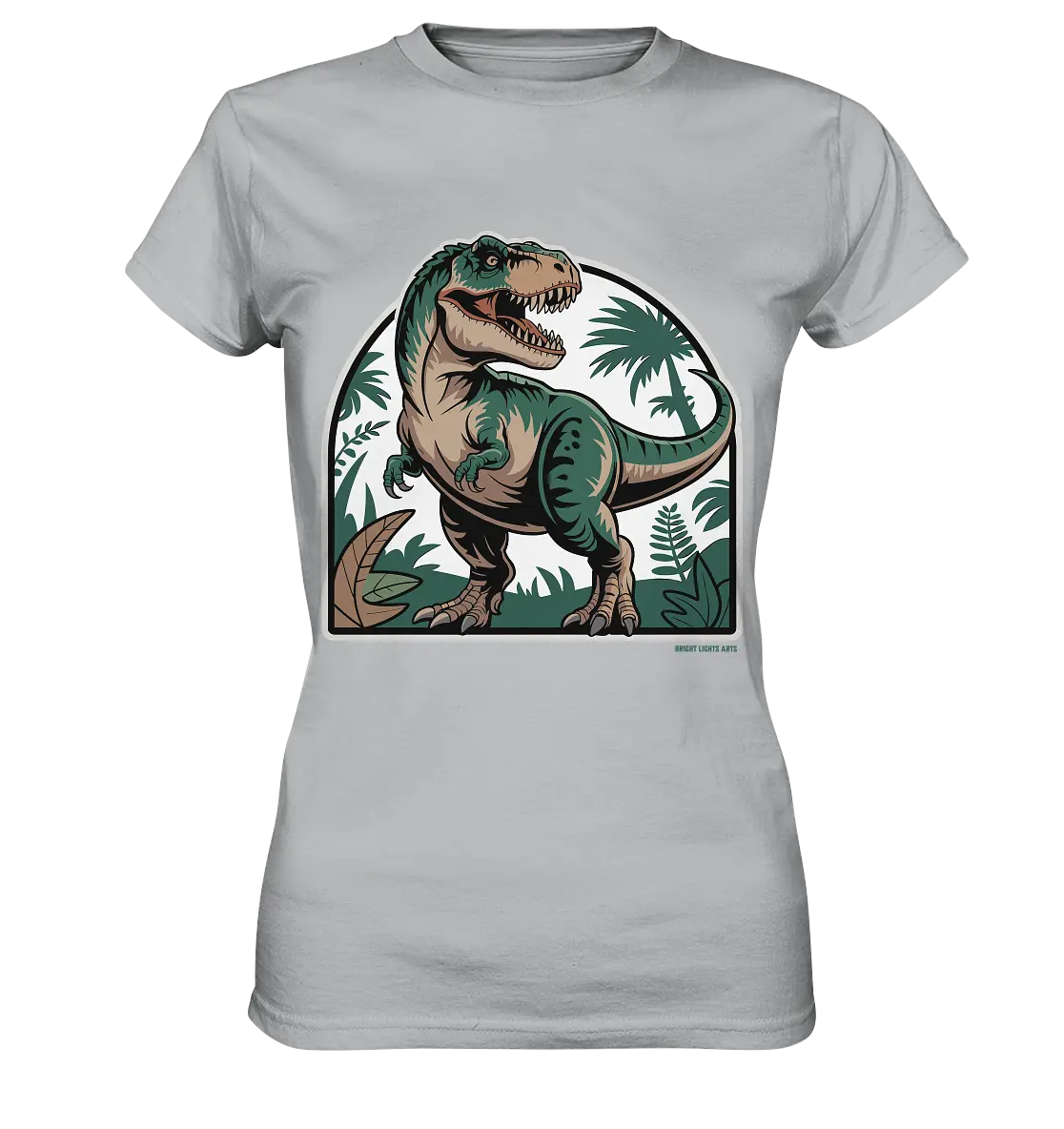 T-Rex in the Jungle - Ladies Premium Shirt Bright Lights Arts