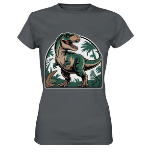 T-Rex in the Jungle - Ladies Premium Shirt Bright Lights Arts