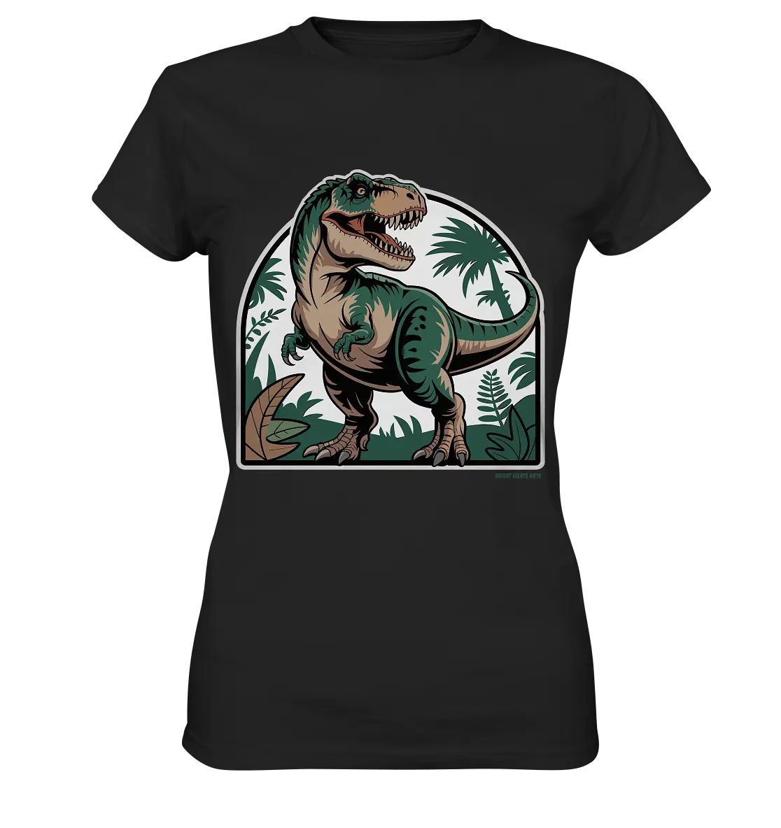 T-Rex in the Jungle - Ladies Premium Shirt Bright Lights Arts