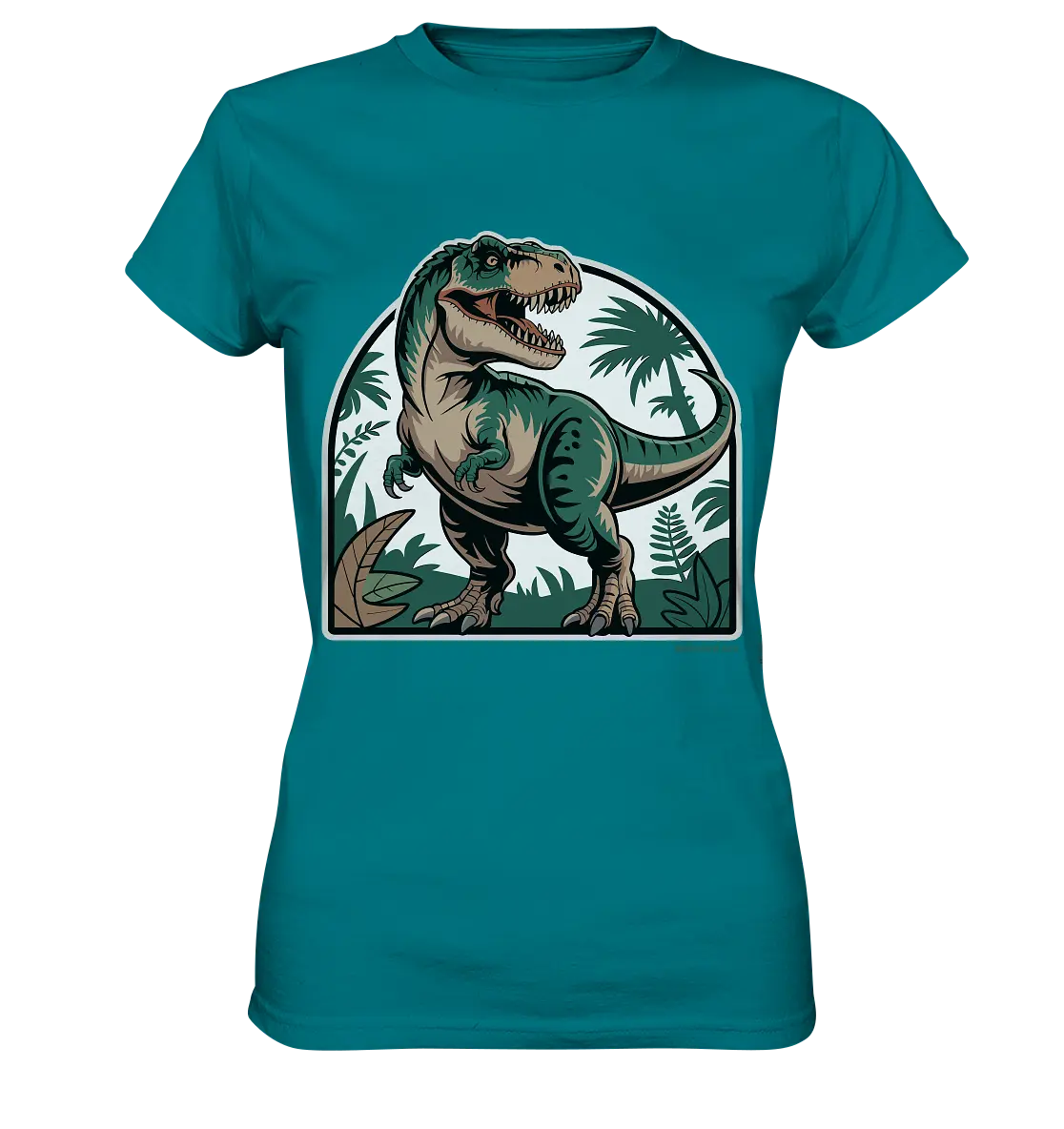 T-Rex in the Jungle - Ladies Premium Shirt Bright Lights Arts