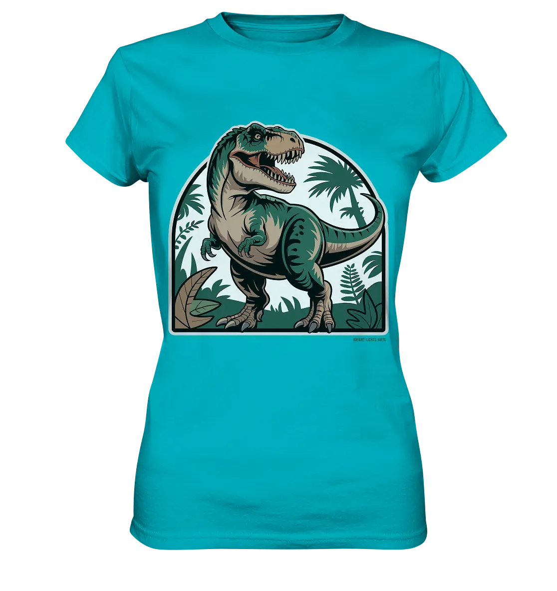 T-Rex in the Jungle - Ladies Premium Shirt Bright Lights Arts