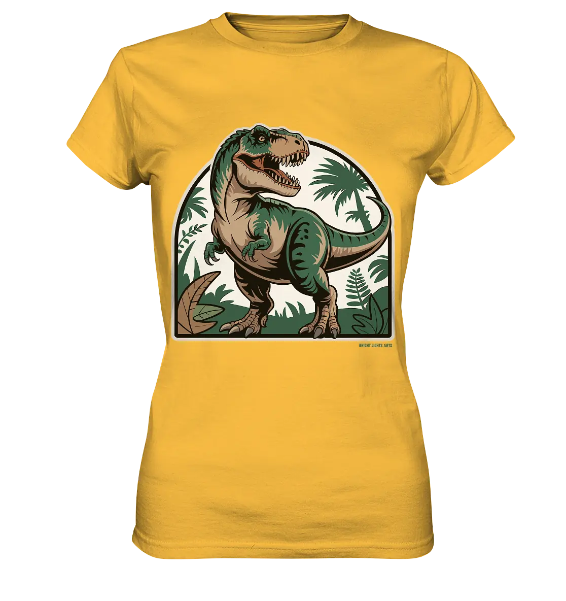 T-Rex in the Jungle - Ladies Premium Shirt Bright Lights Arts