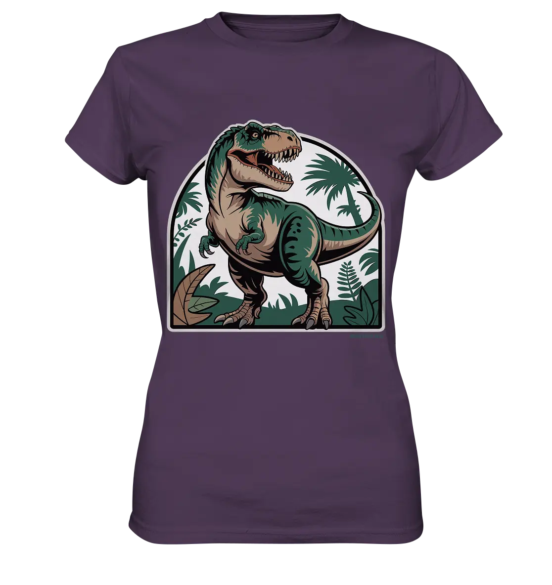 T-Rex in the Jungle - Ladies Premium Shirt Bright Lights Arts