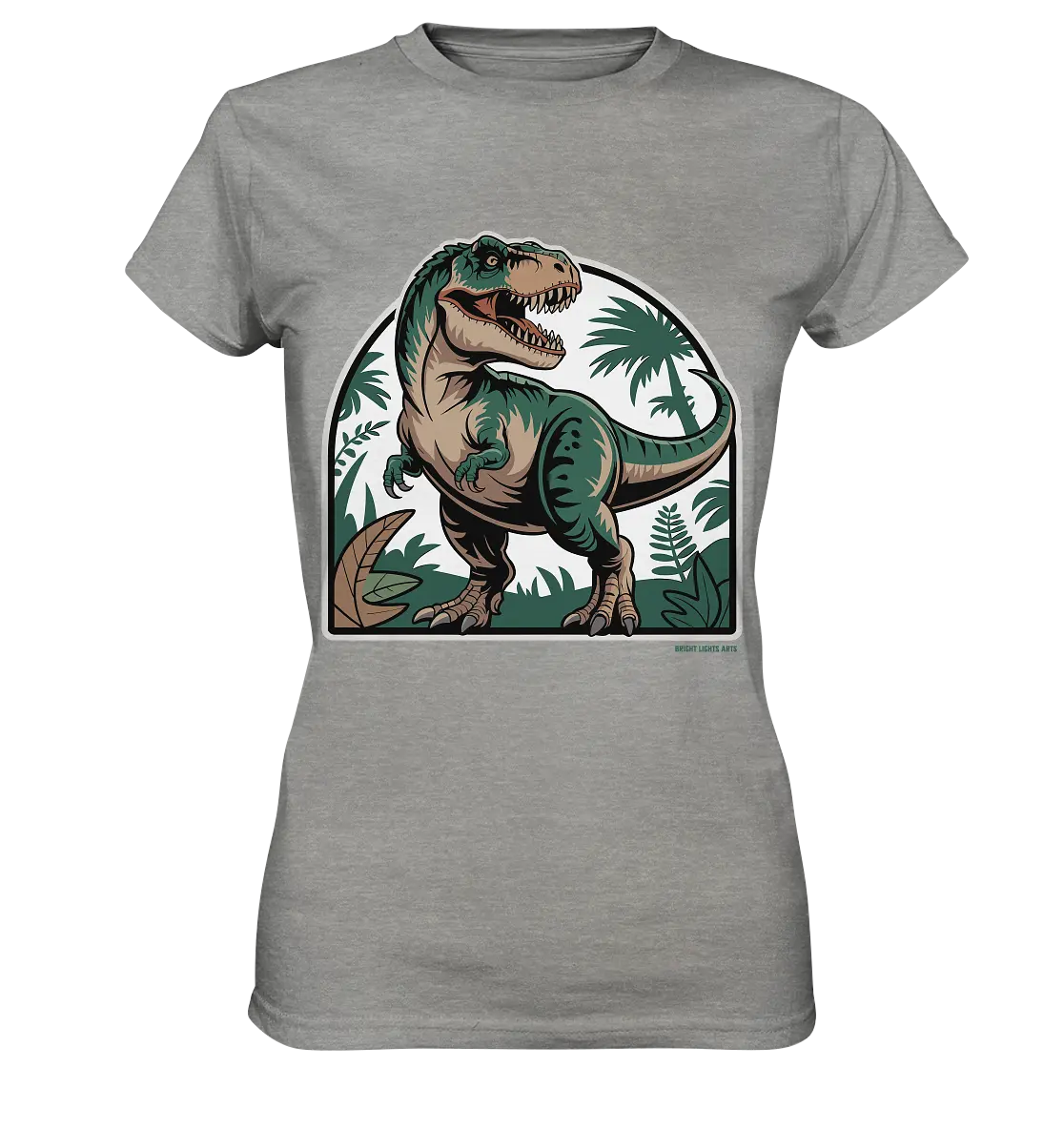 T-Rex in the Jungle - Ladies Premium Shirt Bright Lights Arts