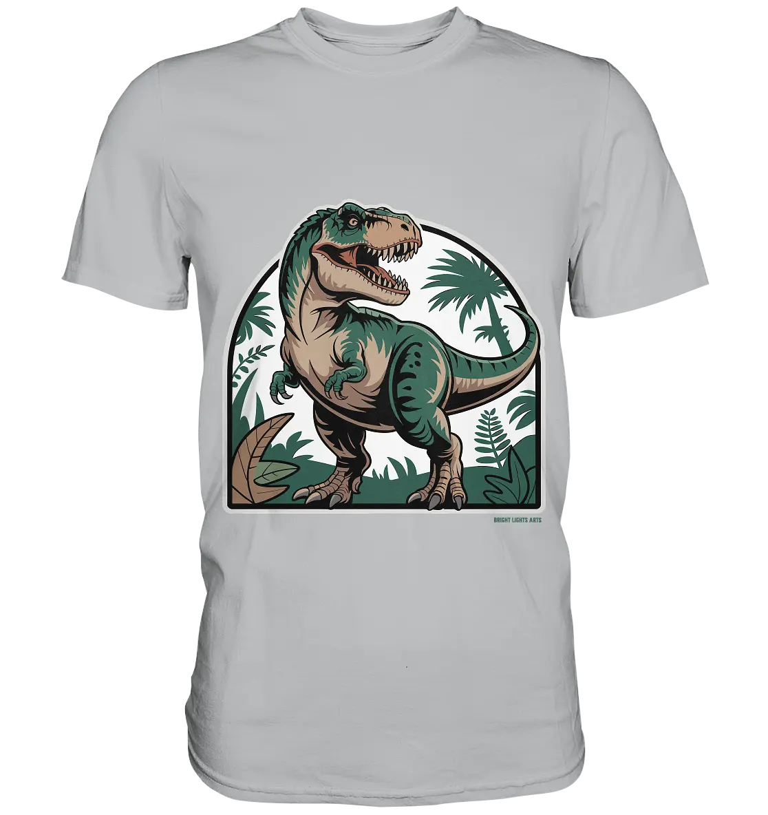 T-Rex in the Jungle - Premium Shirt Bright Lights Arts