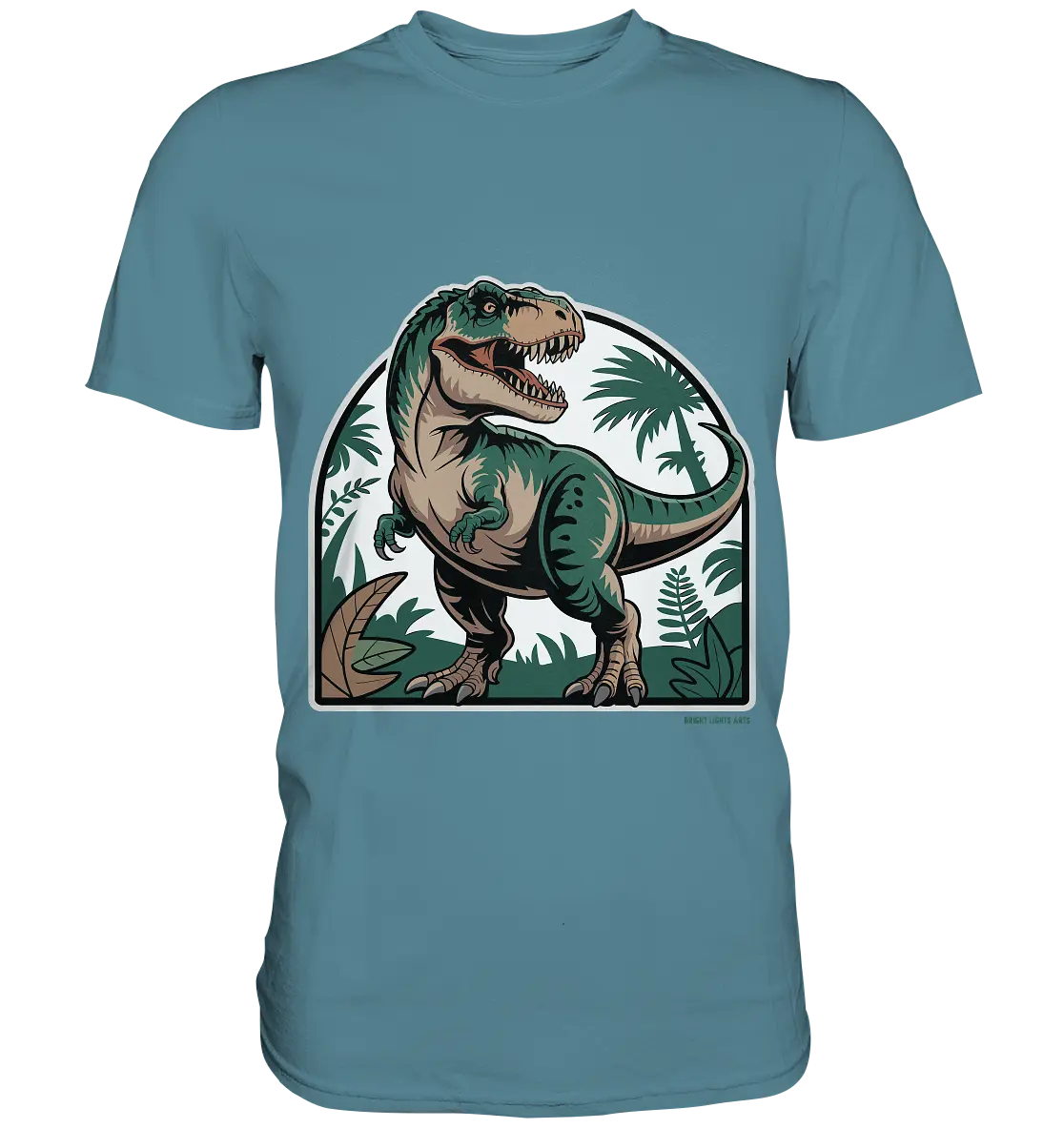 T-Rex in the Jungle - Premium Shirt Bright Lights Arts