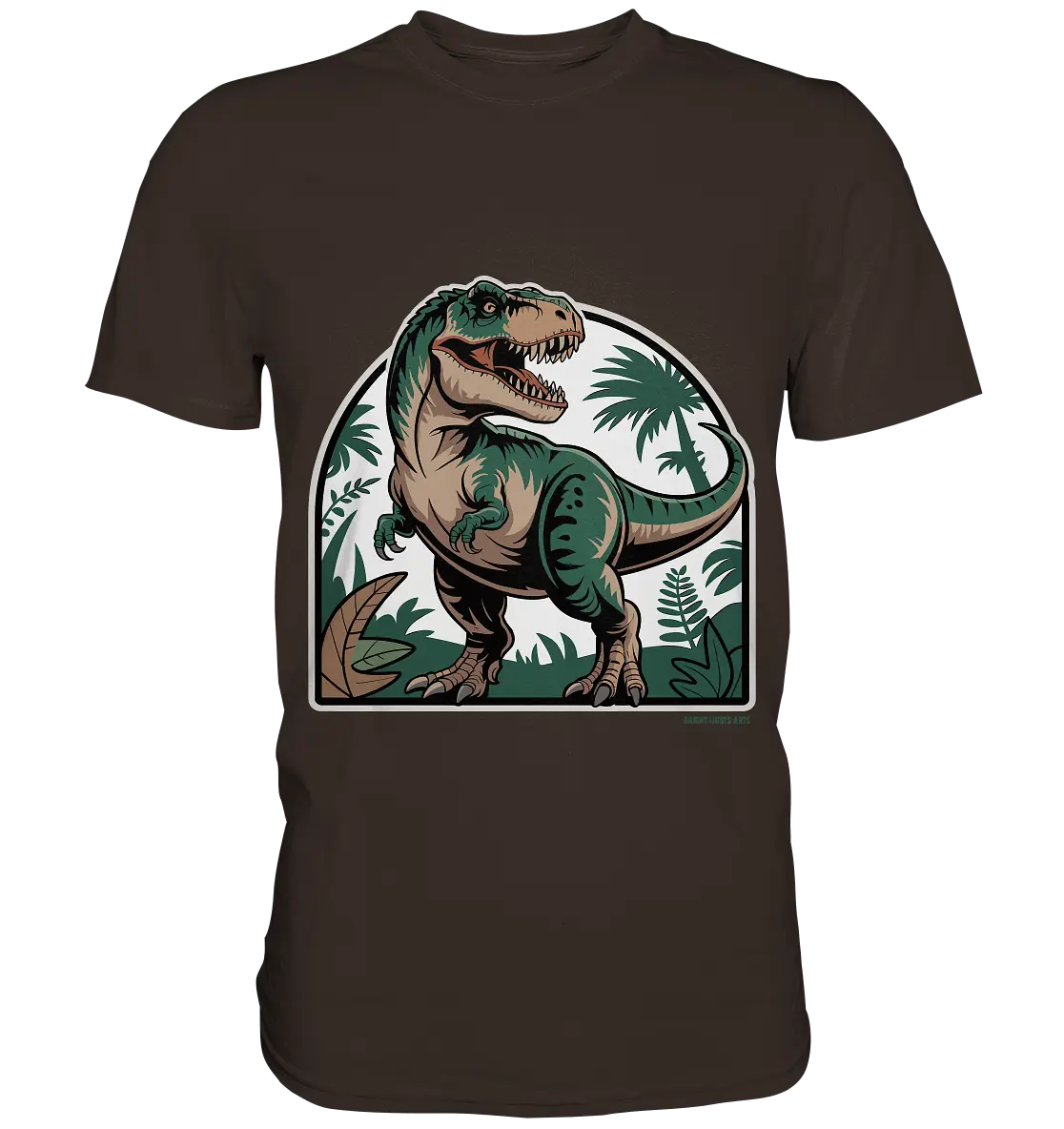 T-Rex in the Jungle - Premium Shirt Bright Lights Arts