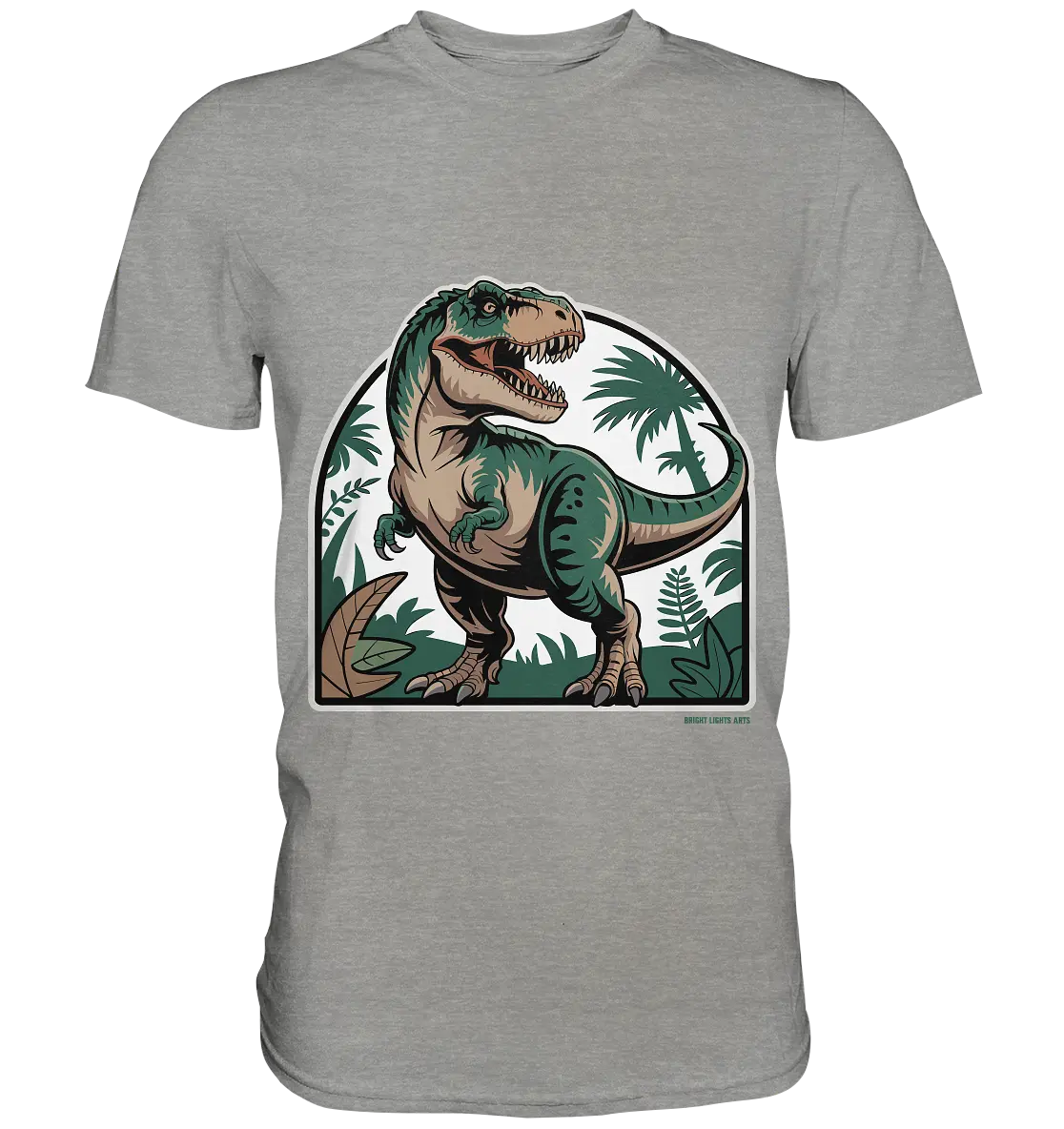 T-Rex in the Jungle - Premium Shirt Bright Lights Arts