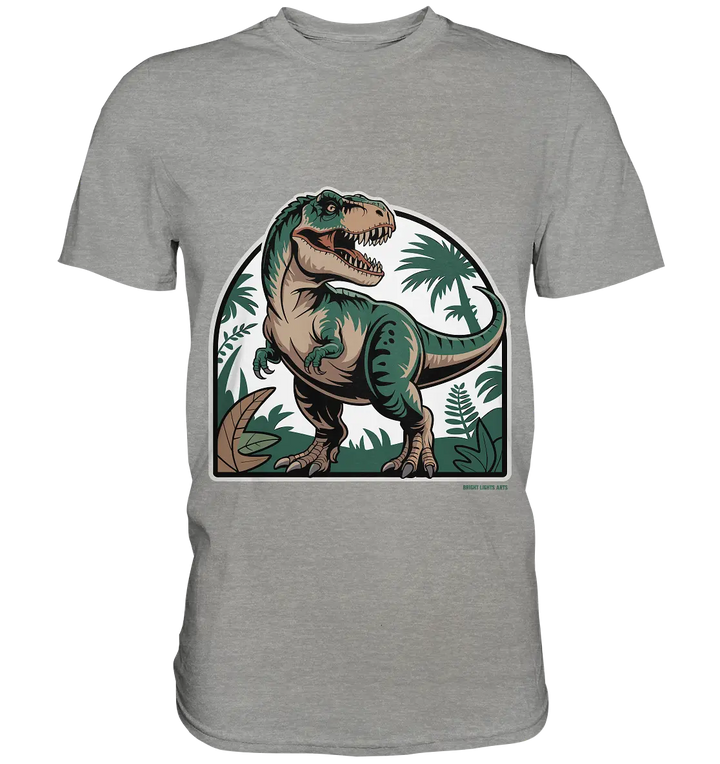 T-Rex in the Jungle - Premium Shirt Bright Lights Arts