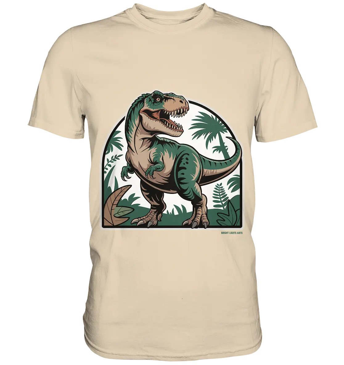 T-Rex in the Jungle - Premium Shirt Bright Lights Arts