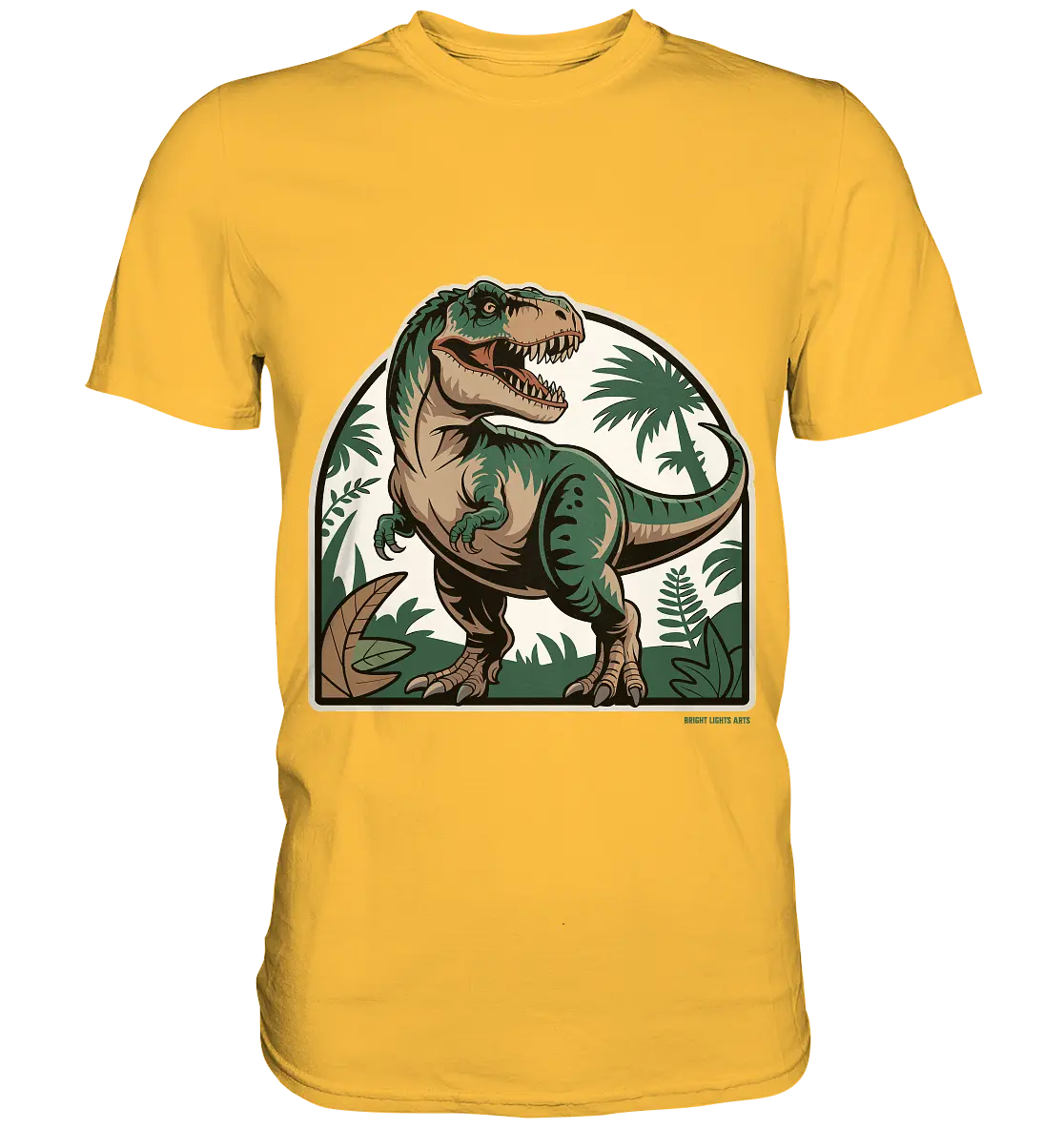 T-Rex in the Jungle - Premium Shirt Bright Lights Arts