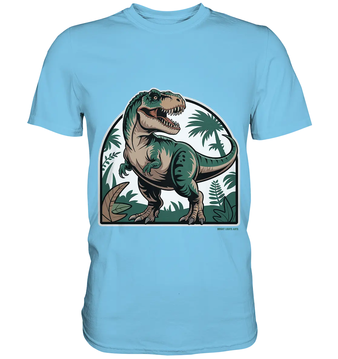T-Rex in the Jungle - Premium Shirt Bright Lights Arts