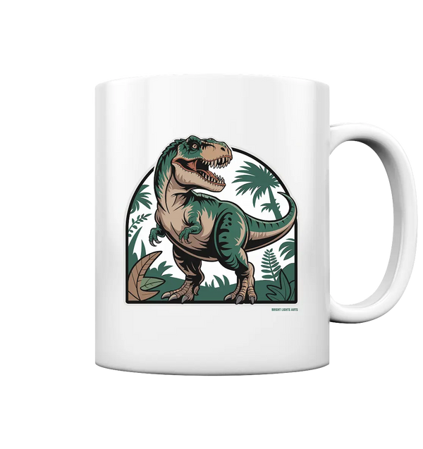T-Rex in the Jungle - Tasse glossy Bright Lights Arts