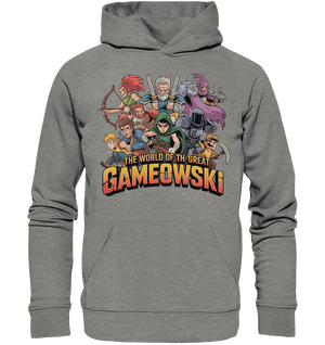 The Great Gameowski – Comic - Gaming - Abenteuer in epischer Farbwelt - Organic Hoodie - Bright Lights Arts