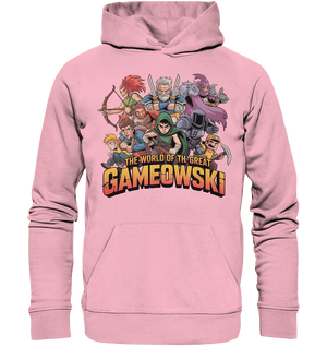 The Great Gameowski – Comic - Gaming - Abenteuer in epischer Farbwelt - Organic Hoodie - Bright Lights Arts