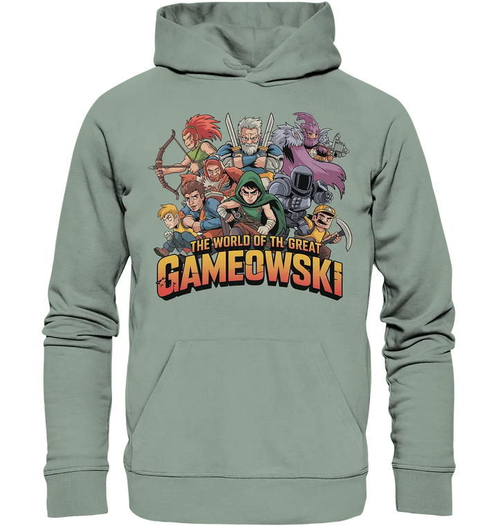 The Great Gameowski – Comic - Gaming - Abenteuer in epischer Farbwelt - Organic Hoodie - Bright Lights Arts