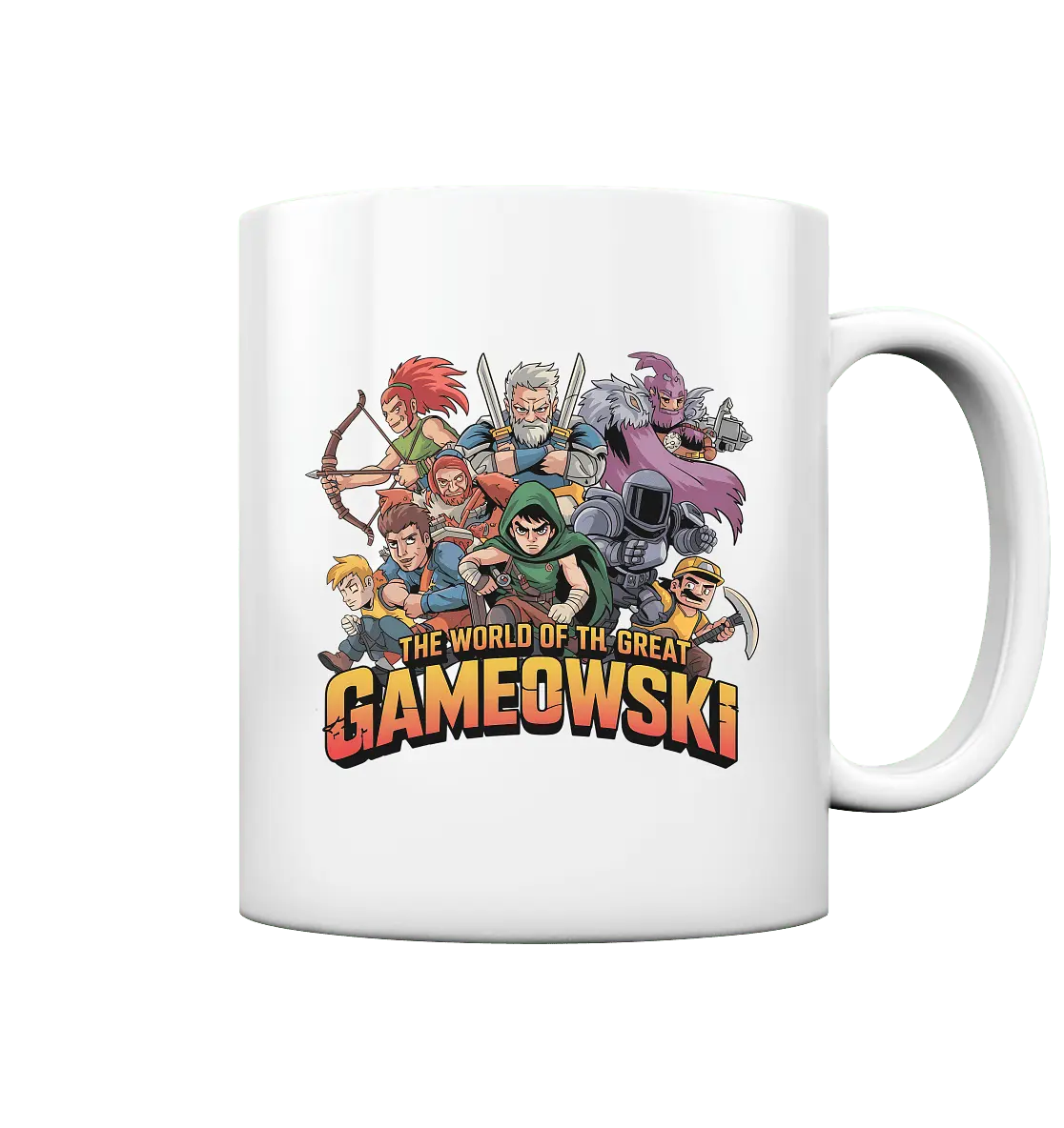 The Great Gameowski – Comic - Gaming - Abenteuer in epischer Farbwelt - Tasse glossy - Bright Lights Arts
