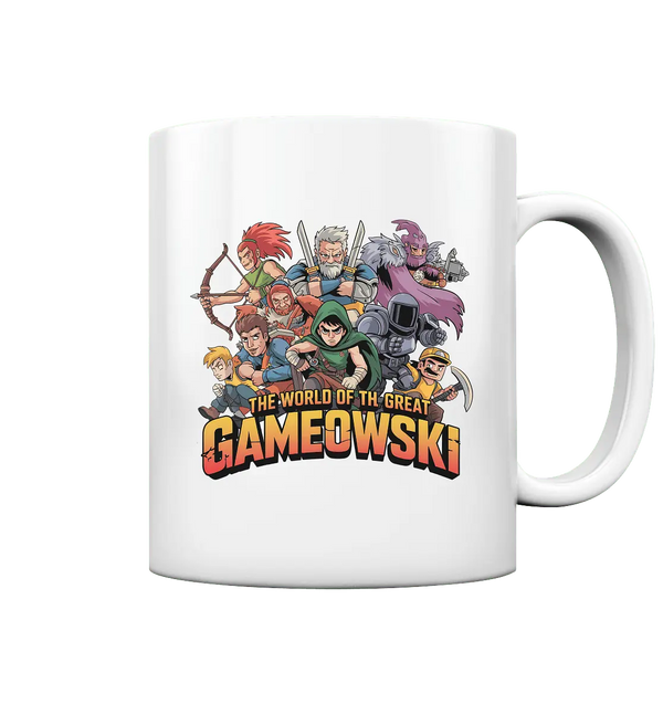 The Great Gameowski – Comic - Gaming - Abenteuer in epischer Farbwelt - Tasse glossy - Bright Lights Arts