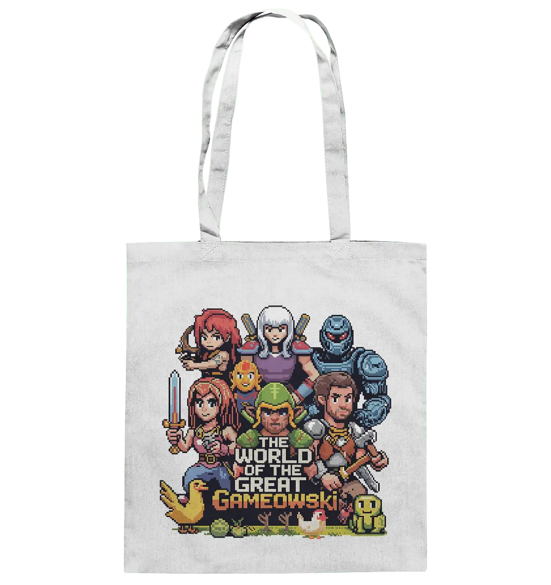 The World of the Great Gameowski – Exklusives Pixel - Art Design - Baumwolltasche - Bright Lights Arts