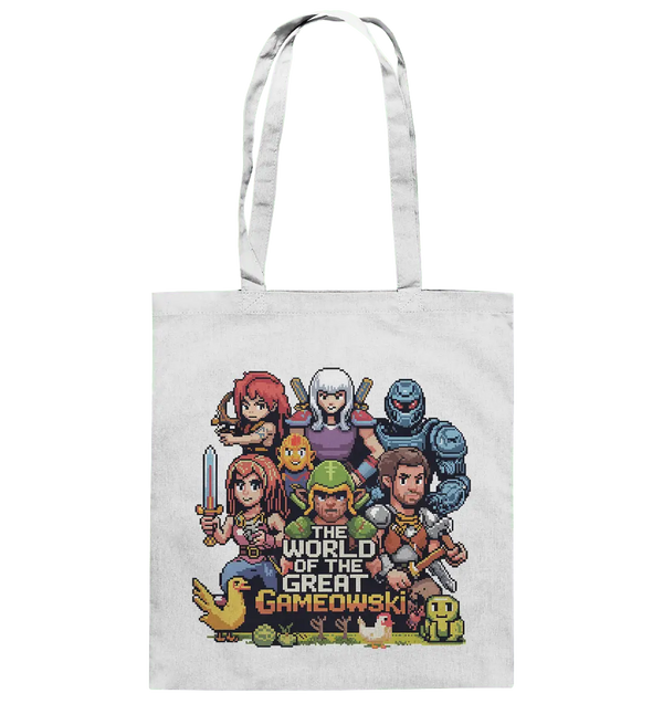 The World of the Great Gameowski – Exklusives Pixel - Art Design - Baumwolltasche - Bright Lights Arts