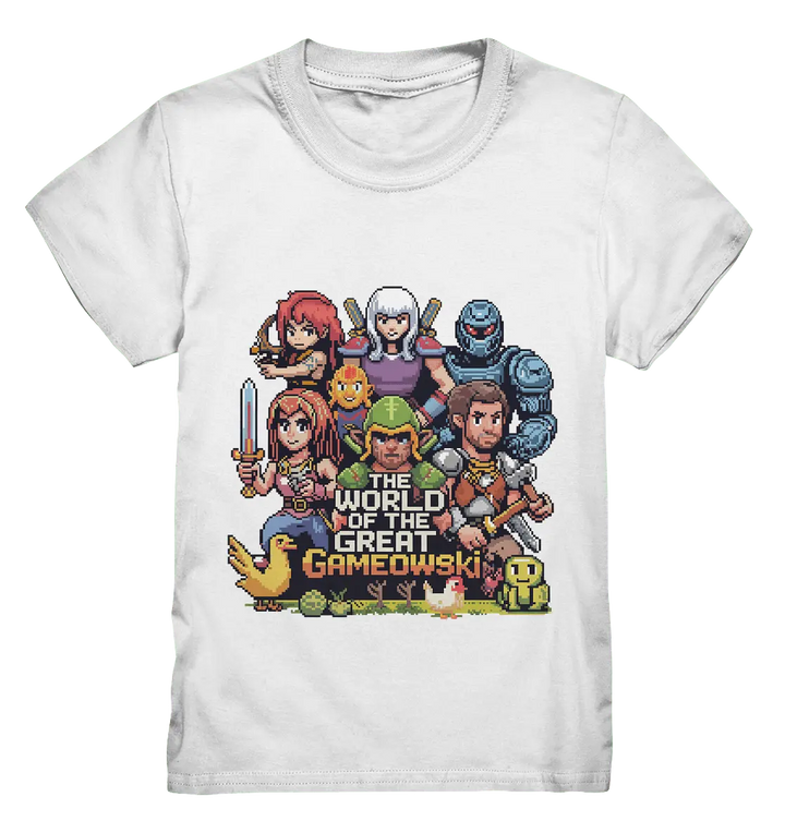 The World of the Great Gameowski – Exklusives Pixel - Art Design - Kids Premium Shirt - Bright Lights Arts