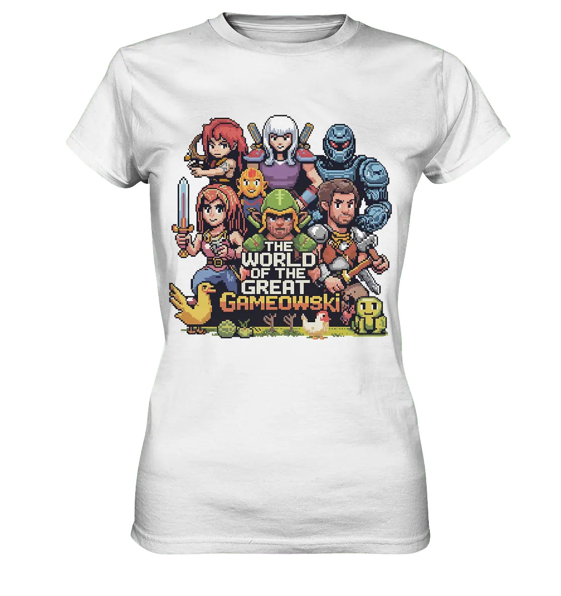 The World of the Great Gameowski – Exklusives Pixel - Art Design - Ladies Premium Shirt - Bright Lights Arts
