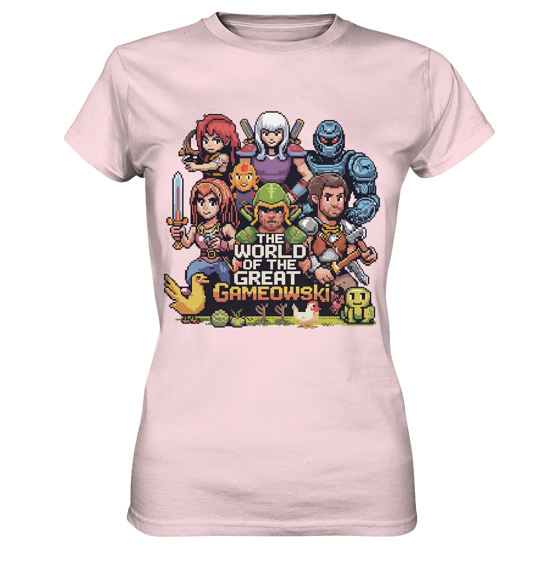 The World of the Great Gameowski – Exklusives Pixel - Art Design - Ladies Premium Shirt - Bright Lights Arts