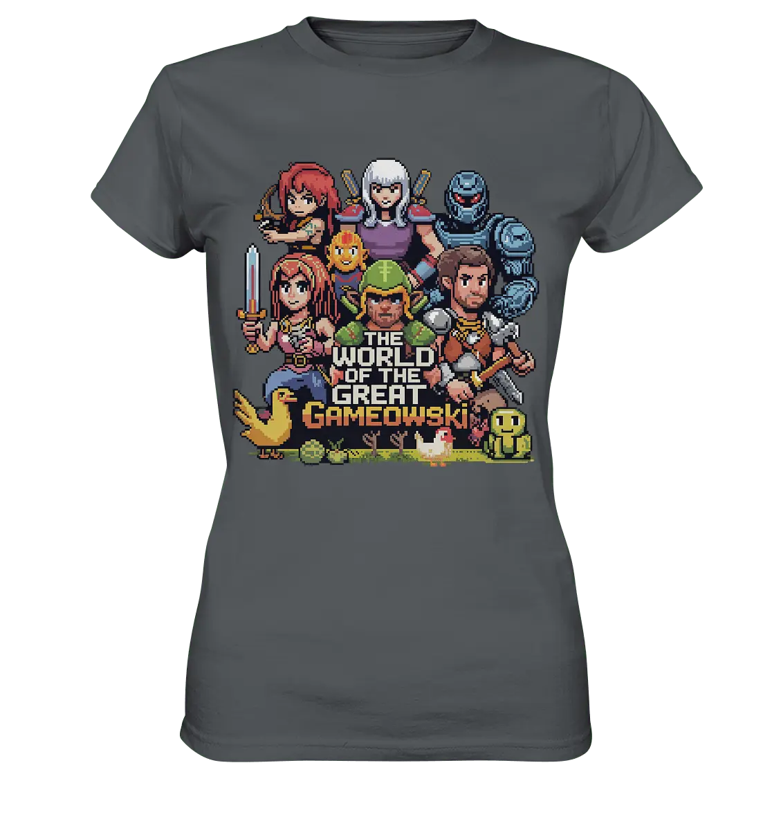 The World of the Great Gameowski – Exklusives Pixel - Art Design - Ladies Premium Shirt - Bright Lights Arts