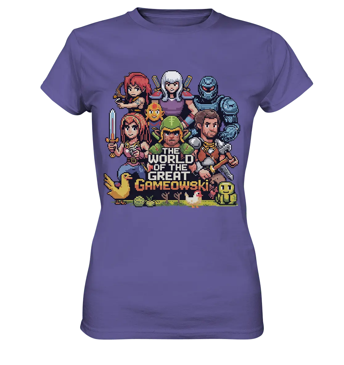 The World of the Great Gameowski – Exklusives Pixel - Art Design - Ladies Premium Shirt - Bright Lights Arts