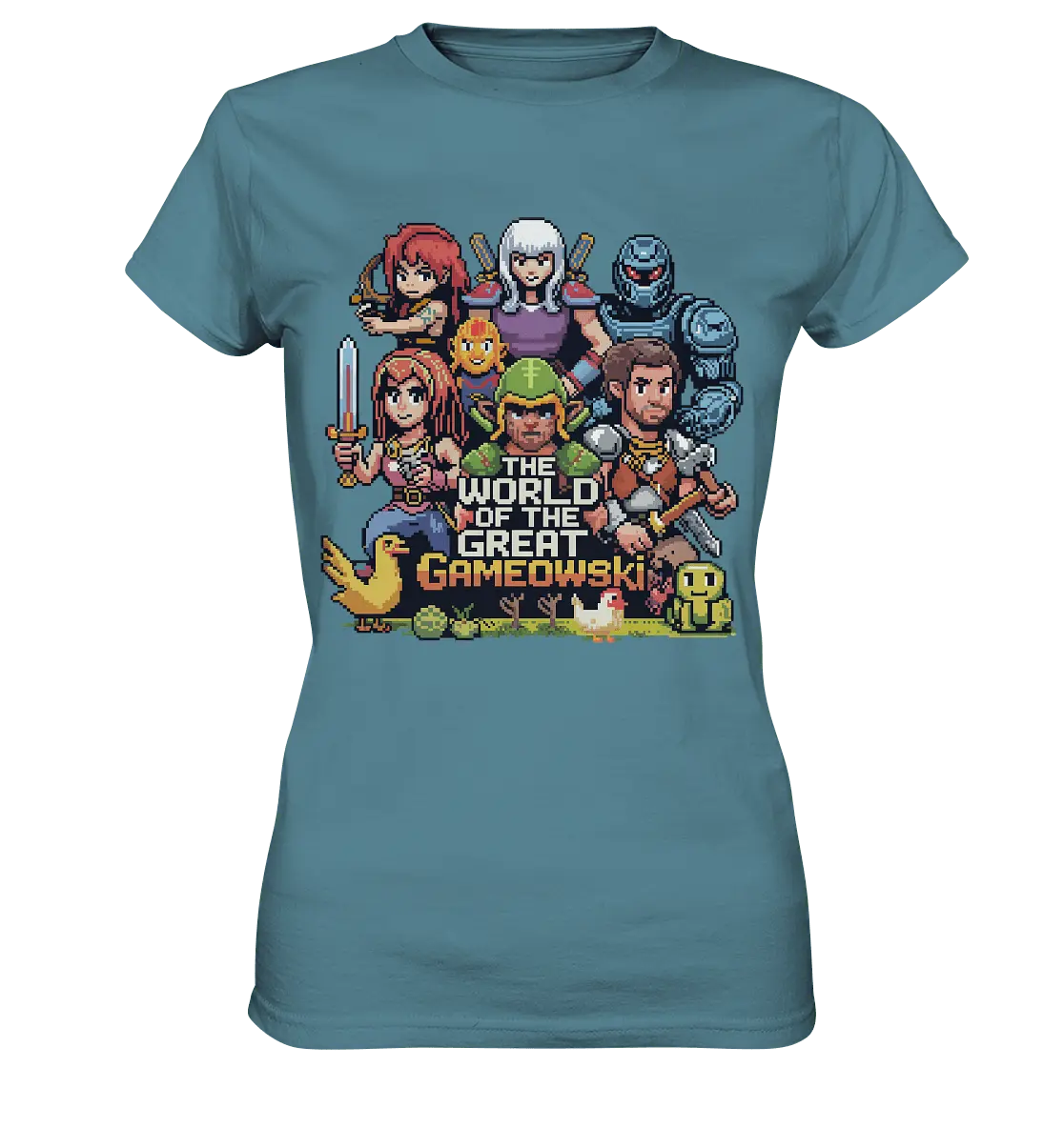 The World of the Great Gameowski – Exklusives Pixel - Art Design - Ladies Premium Shirt - Bright Lights Arts