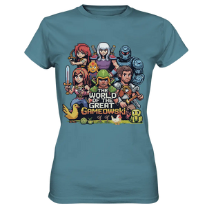 The World of the Great Gameowski – Exklusives Pixel - Art Design - Ladies Premium Shirt - Bright Lights Arts