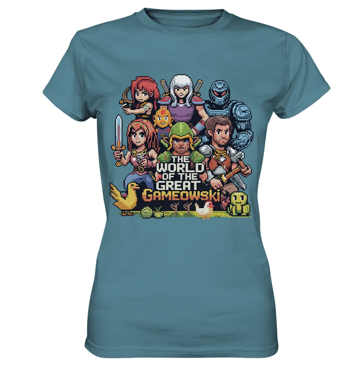 The World of the Great Gameowski – Exklusives Pixel - Art Design - Ladies Premium Shirt - Bright Lights Arts