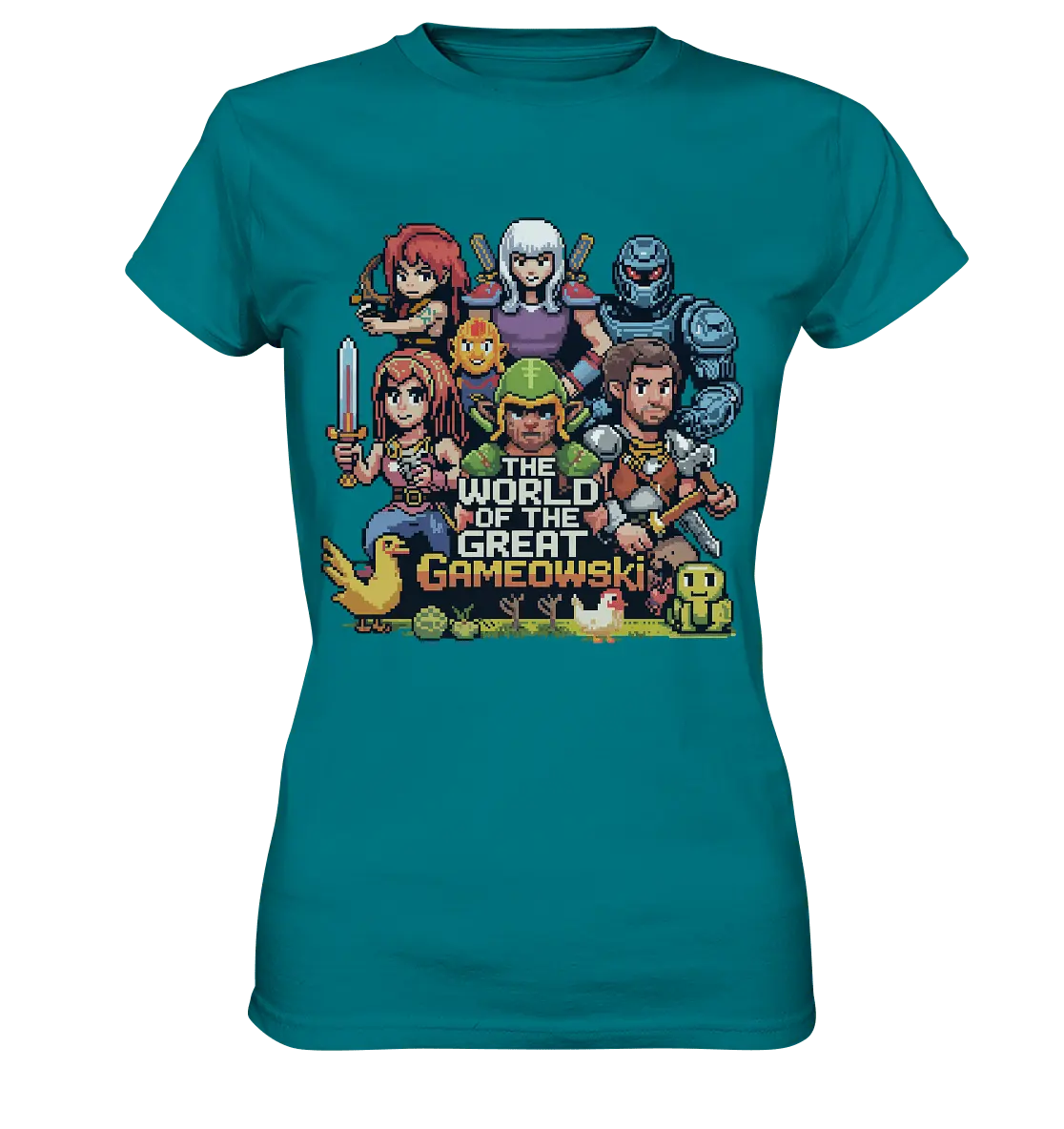 The World of the Great Gameowski – Exklusives Pixel - Art Design - Ladies Premium Shirt - Bright Lights Arts