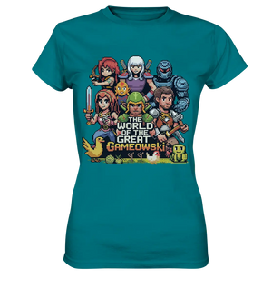 The World of the Great Gameowski – Exklusives Pixel - Art Design - Ladies Premium Shirt - Bright Lights Arts