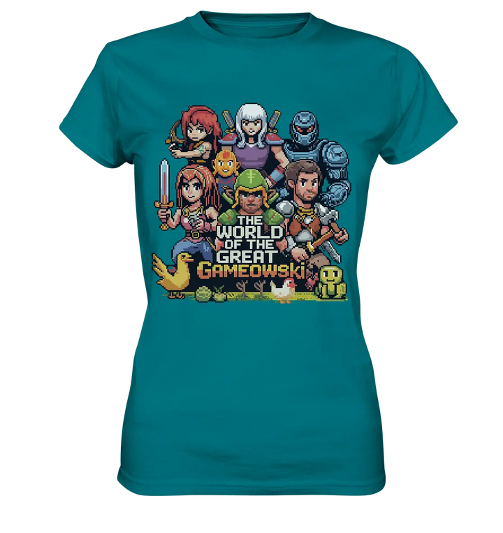 The World of the Great Gameowski – Exklusives Pixel - Art Design - Ladies Premium Shirt - Bright Lights Arts