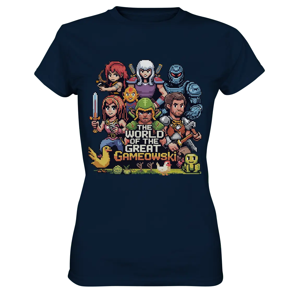 The World of the Great Gameowski – Exklusives Pixel - Art Design - Ladies Premium Shirt - Bright Lights Arts