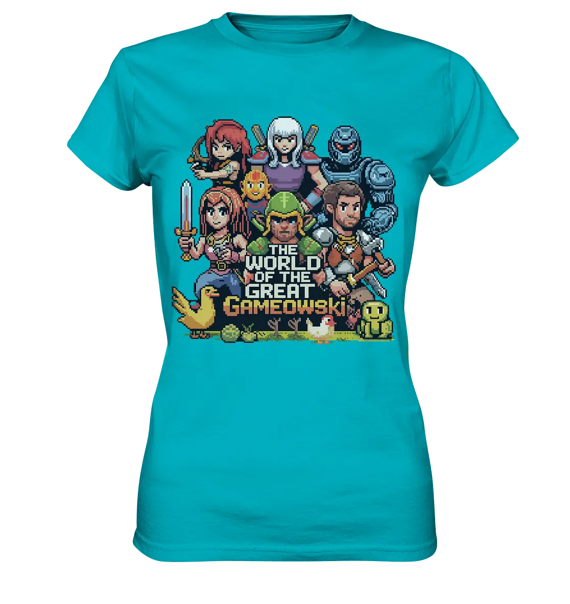 The World of the Great Gameowski – Exklusives Pixel - Art Design - Ladies Premium Shirt - Bright Lights Arts