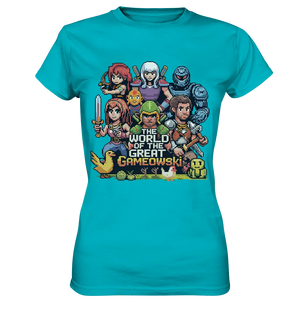 The World of the Great Gameowski – Exklusives Pixel - Art Design - Ladies Premium Shirt - Bright Lights Arts