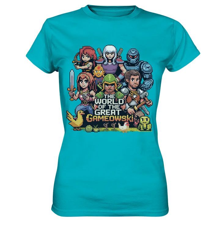 The World of the Great Gameowski – Exklusives Pixel - Art Design - Ladies Premium Shirt - Bright Lights Arts