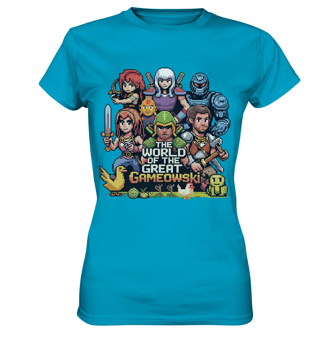 The World of the Great Gameowski – Exklusives Pixel - Art Design - Ladies Premium Shirt - Bright Lights Arts