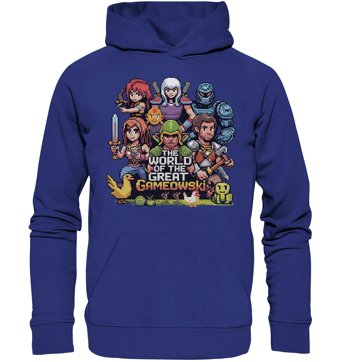 The World of the Great Gameowski – Exklusives Pixel - Art Design - Organic Hoodie - Bright Lights Arts