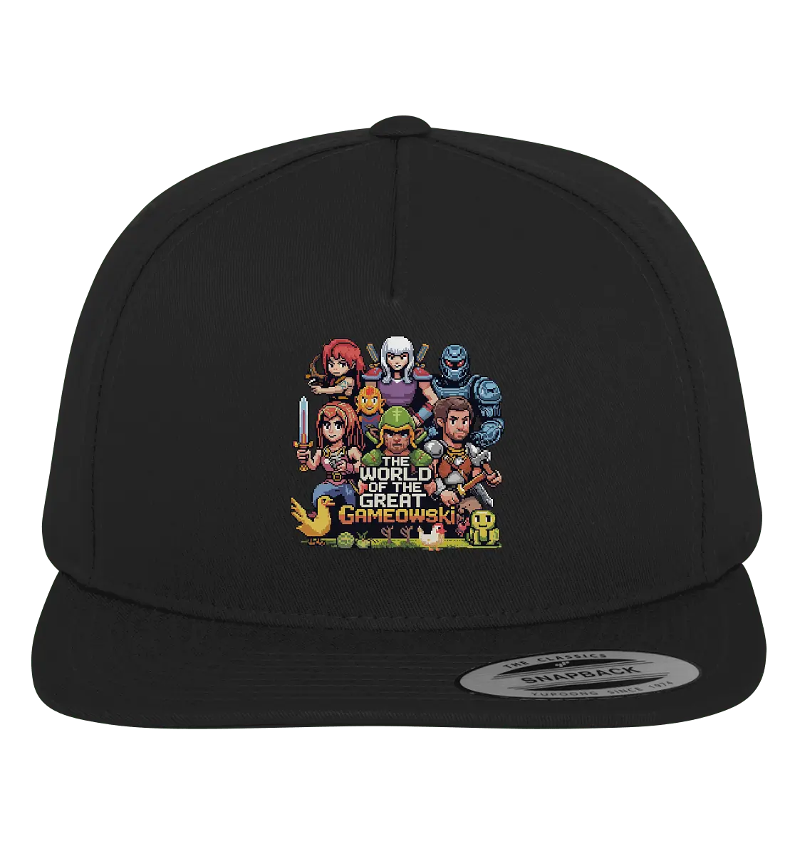The World of the Great Gameowski – Exklusives Pixel - Art Design - Premium Snapback - Bright Lights Arts